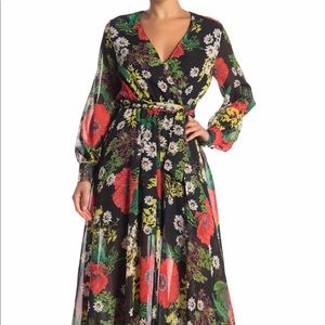 Meghan LA Long Sleeve Maxi Wrap Dress